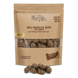 Milk-Chocolate Dates alongside Almonds